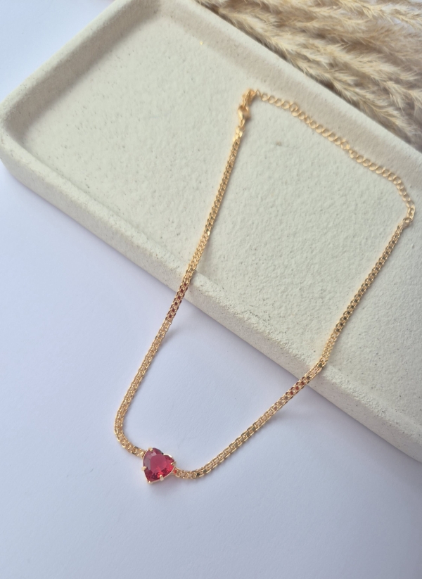 Chocker Coração Vermelho