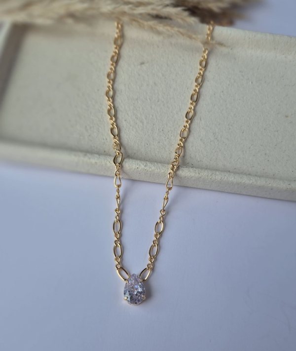 Colar Corretaria de Gota Cristal