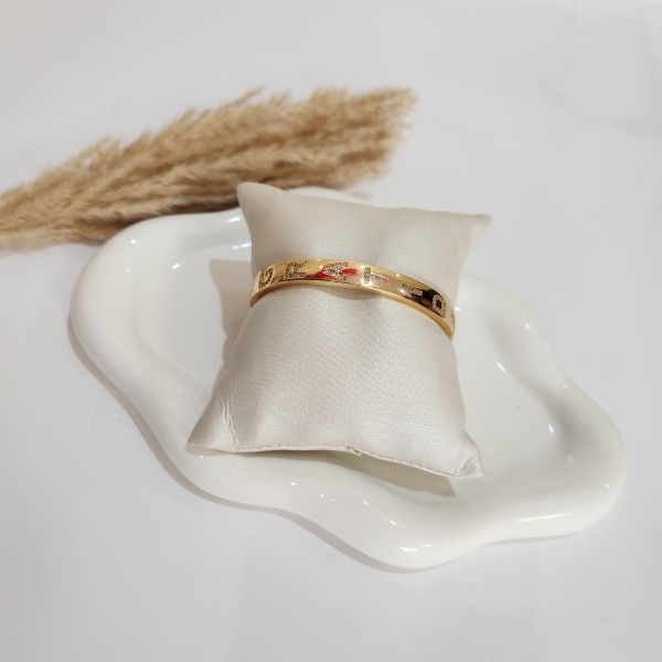 Bracelete ''Gratidão'' cravejado Semijoia Ouro