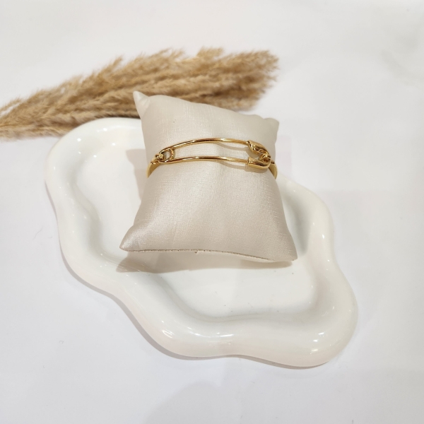 Bracelete Alfinete Semijoia Ouro