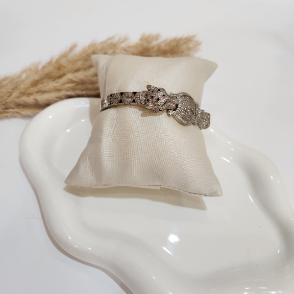Bracelete Onça Cravejado Ródio