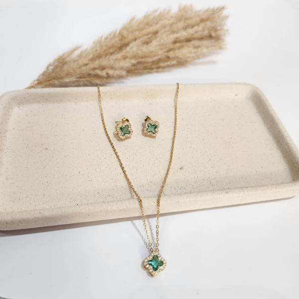 Conjunto Inspiração Trevo Cravejado
