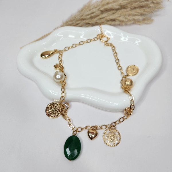 Colar Pingente Pedra Verde