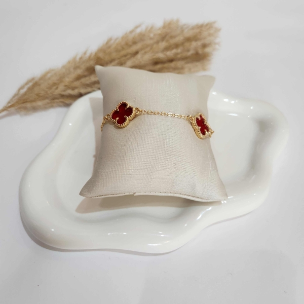 Pulseira Trevo Rubi