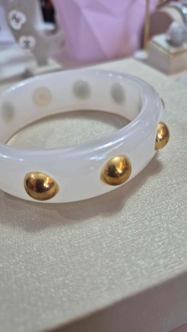 Bracelete Acrilico Balls  branco