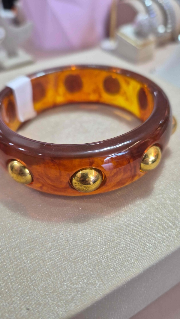 Bracelete Acrilico Balls Marrom