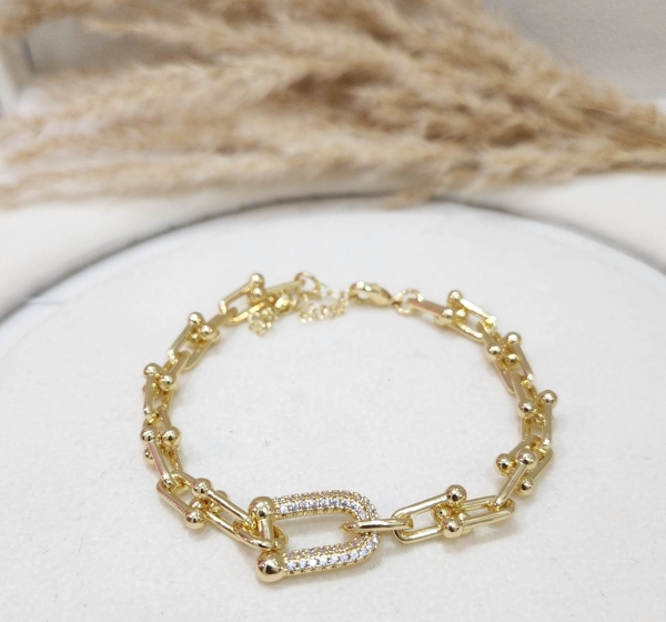 Pulseira Inspiração Elo cravejado
